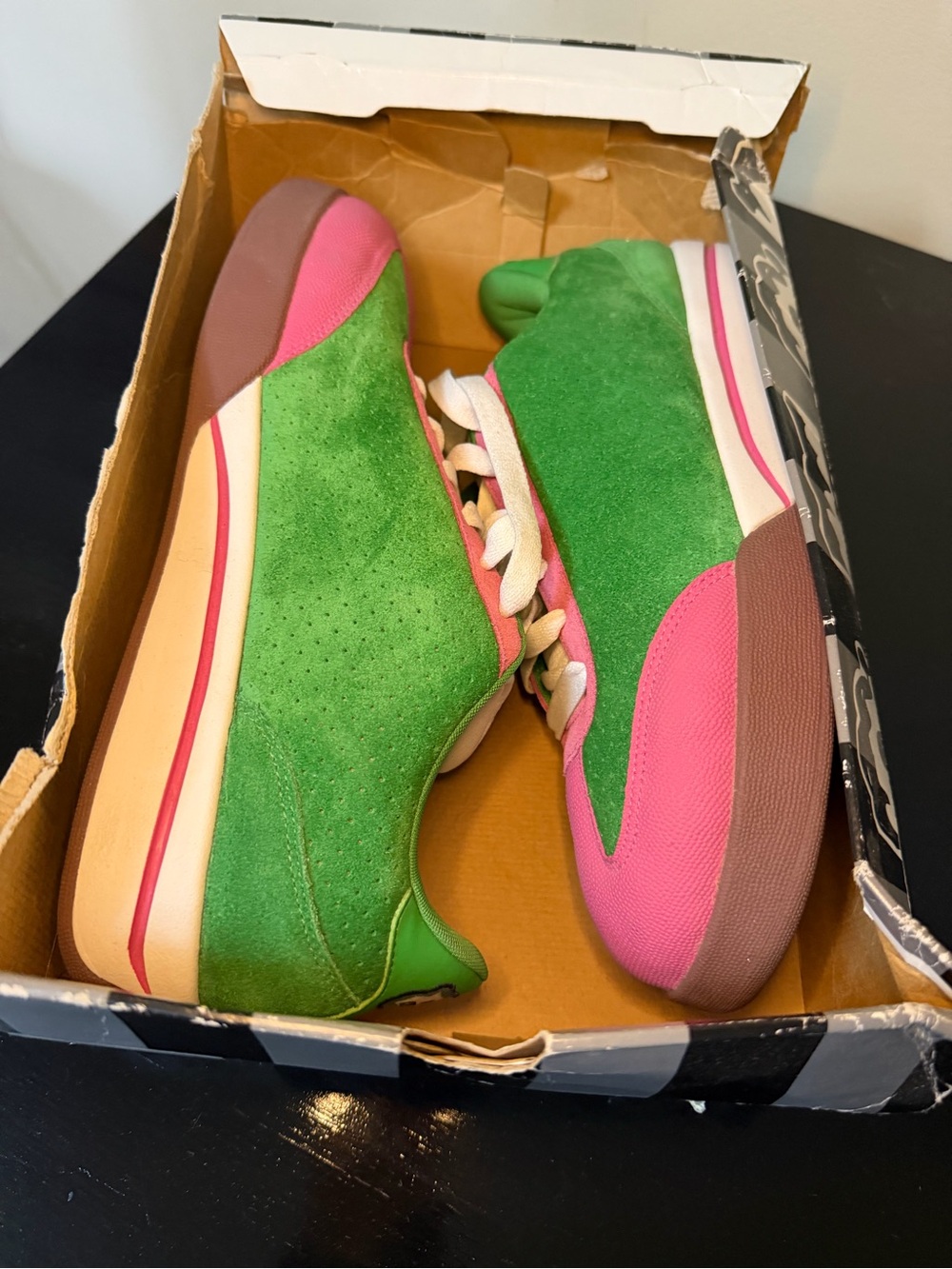Reebok Ice Cream Green and Pink Suede Sneakers